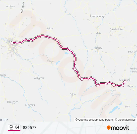 K4 Train Line Map