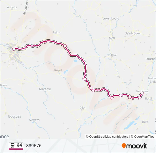 K4 Train Line Map