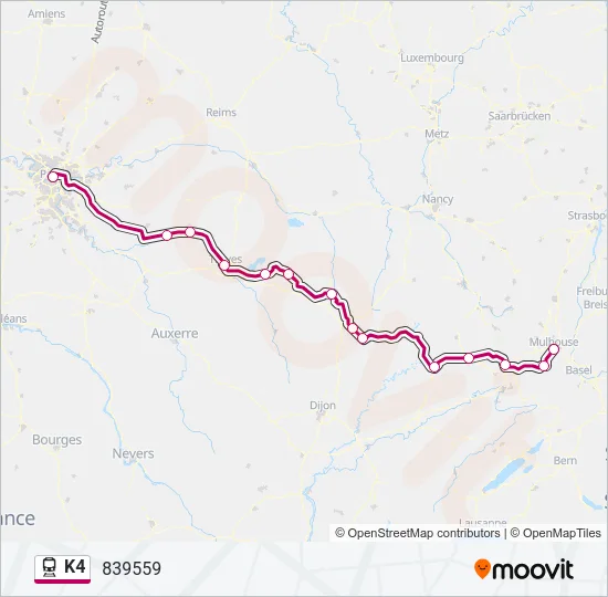 K4 Train Line Map
