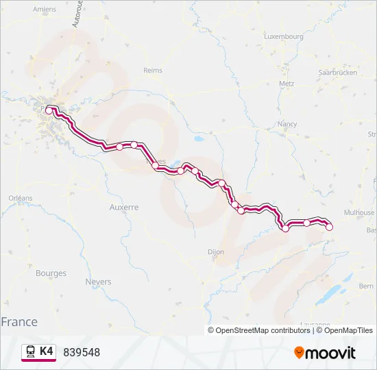 K4 Train Line Map