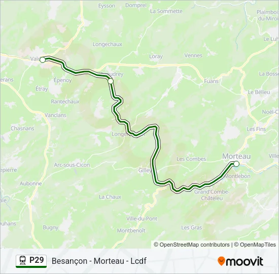 P29 Train Line Map