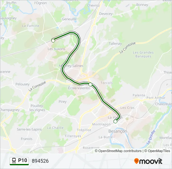 P10 Train Line Map