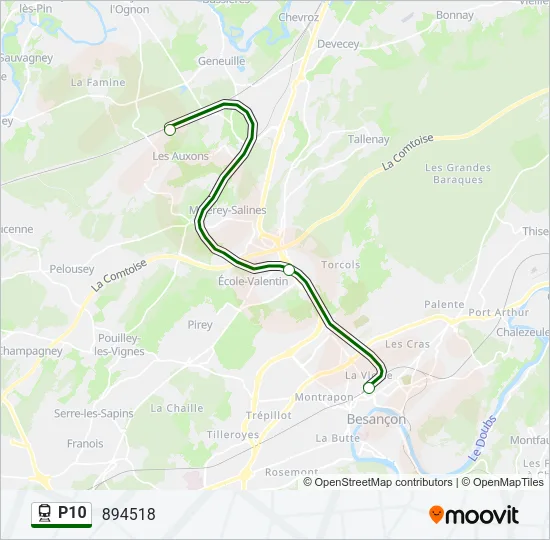 P10 Train Line Map