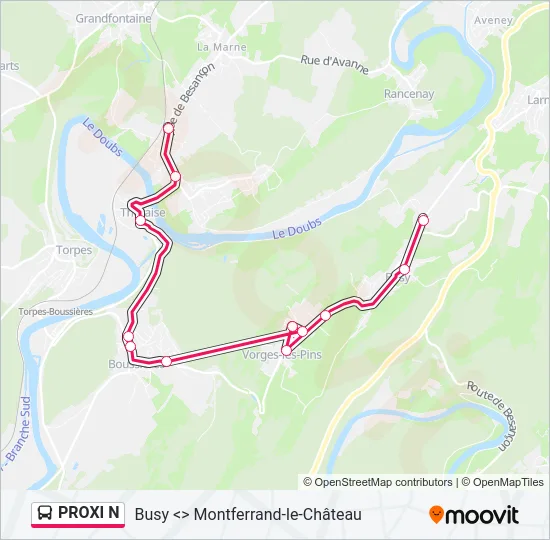 PROXI N Bus Line Map
