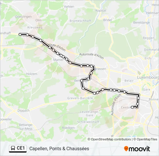 CE1 Bus Line Map