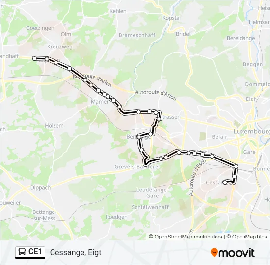 CE1 Bus Line Map