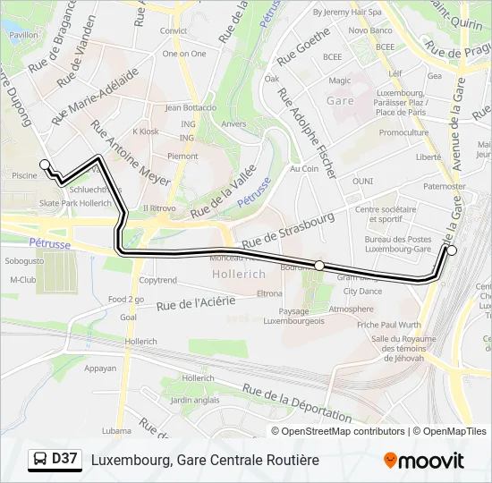 D37 Bus Line Map