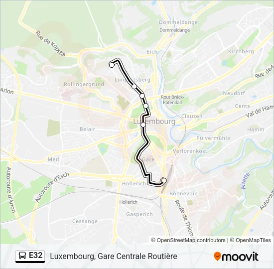 E32 Bus Line Map