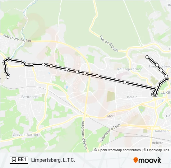 EE1 Bus Line Map