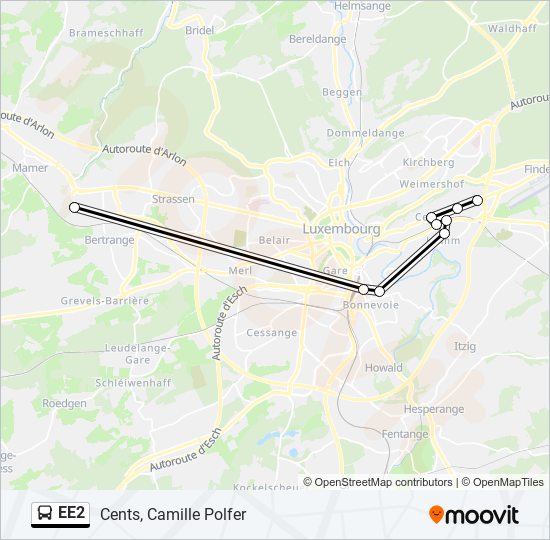 EE2 bus Line Map