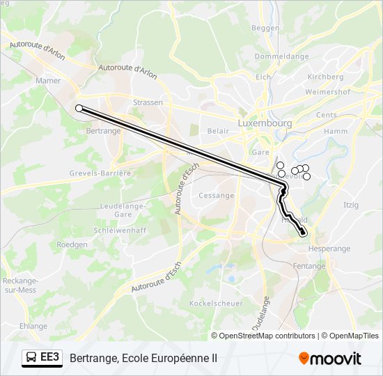 EE3 bus Line Map