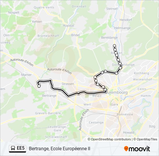 EE5 bus Line Map