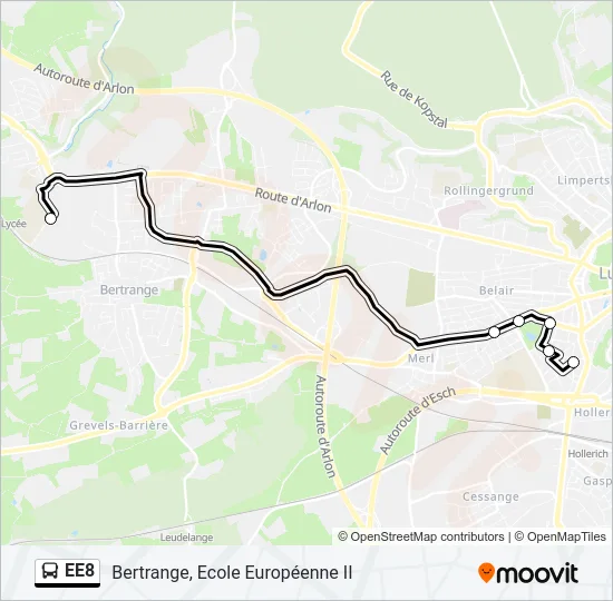 EE8 Bus Line Map