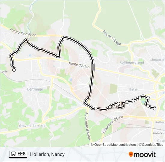 EE8 Bus Line Map