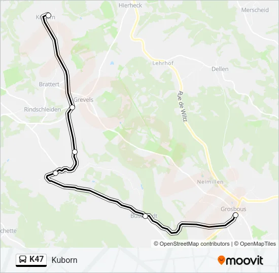 K47 Bus Line Map