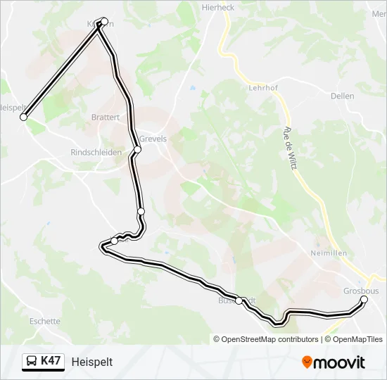 K47 Bus Line Map