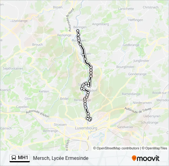 MH1 Bus Line Map