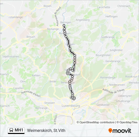 MH1 Bus Line Map