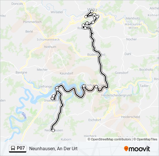 P07 bus Line Map