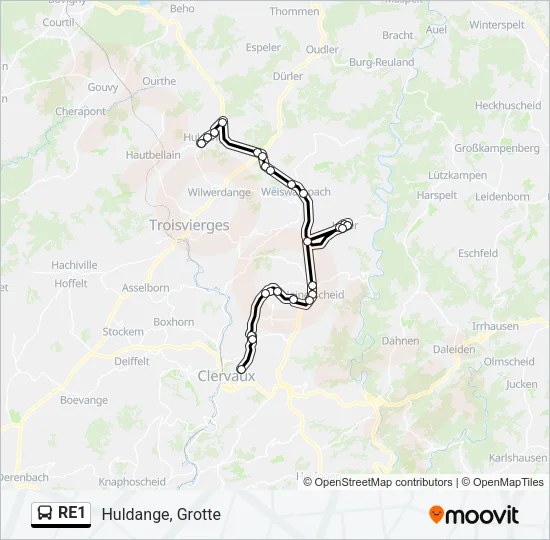 RE1 Bus Line Map