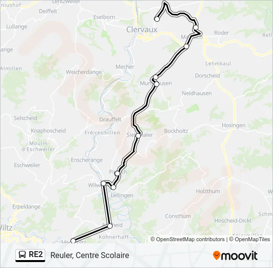 RE2 Bus Line Map
