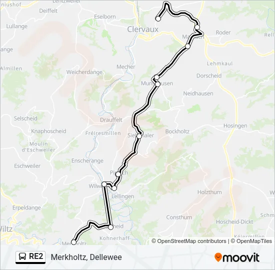 RE2 Bus Line Map
