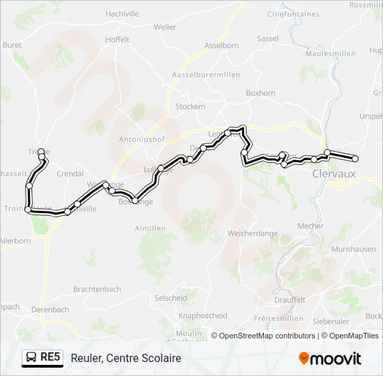 RE5 Bus Line Map