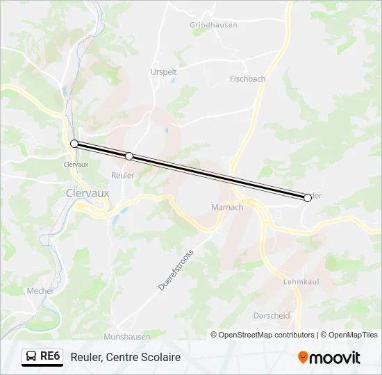 RE6 Bus Line Map