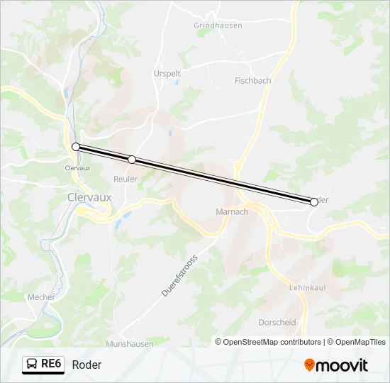 RE6 Bus Line Map