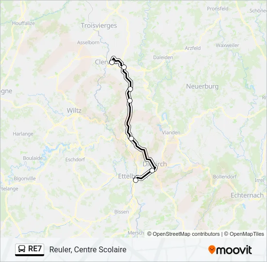 RE7 Bus Line Map