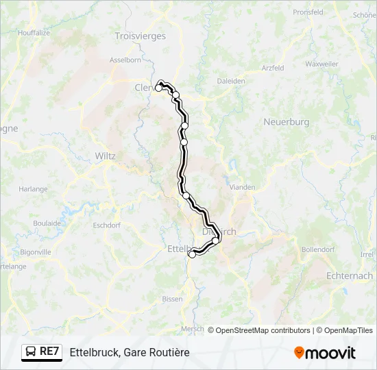 RE7 Bus Line Map