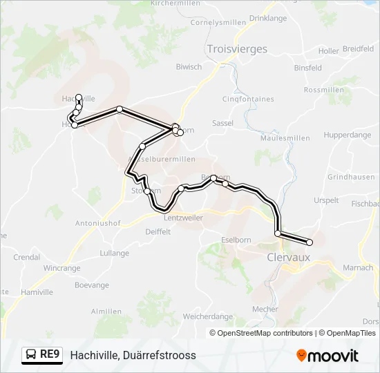 RE9 Bus Line Map