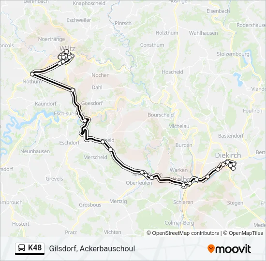 K48 Bus Line Map