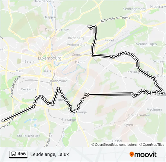 456 Bus Line Map