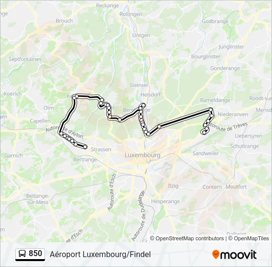 850 Bus Line Map