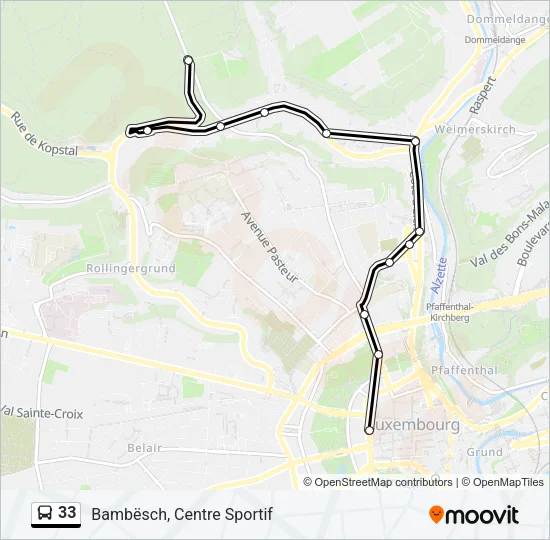 33 Bus Line Map