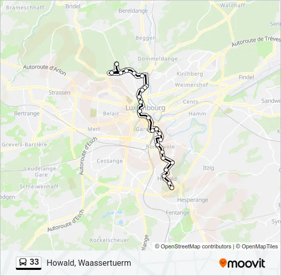33 Bus Line Map