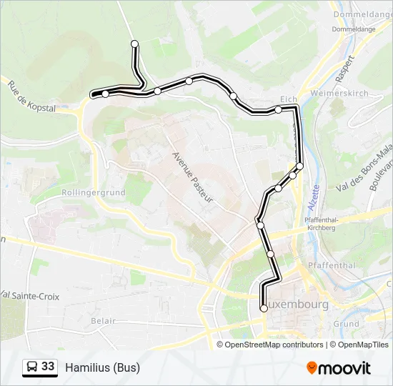33 Bus Line Map