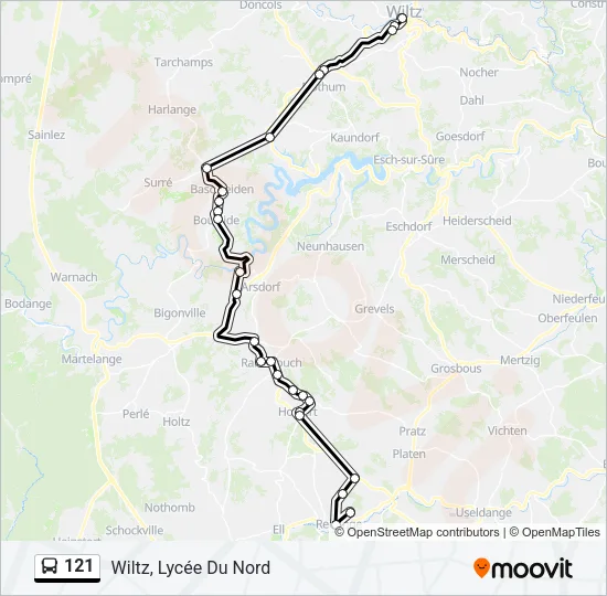 121 Bus Line Map
