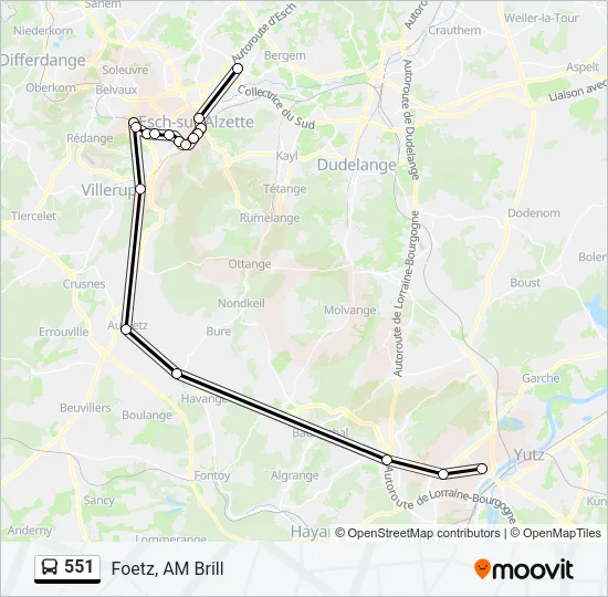 551 Bus Line Map