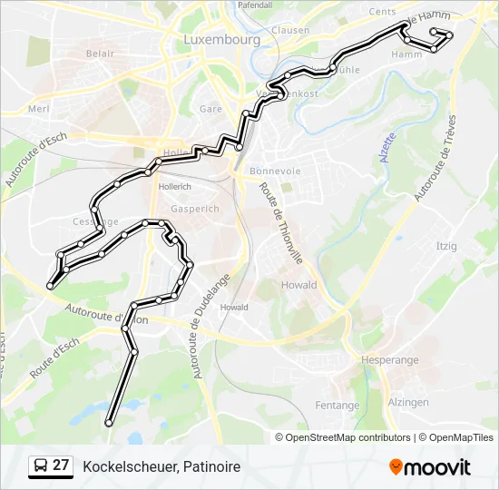 27 Bus Line Map