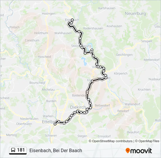 181 Bus Line Map