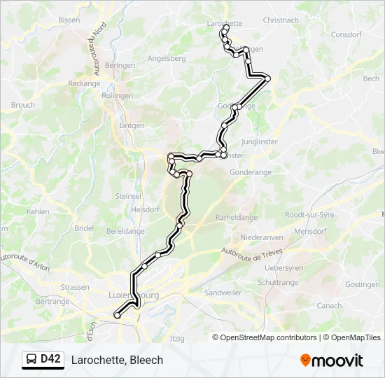 D42 Bus Line Map