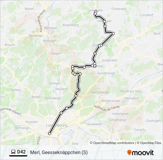 D42 Bus Line Map