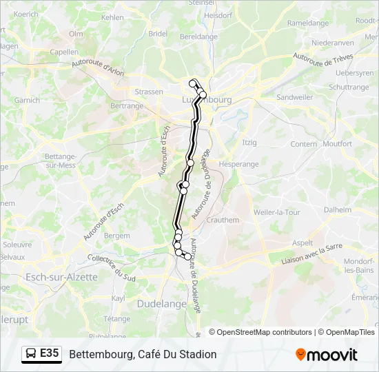 E35 Bus Line Map
