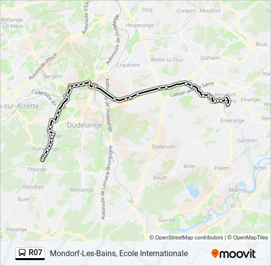 R07 bus Line Map