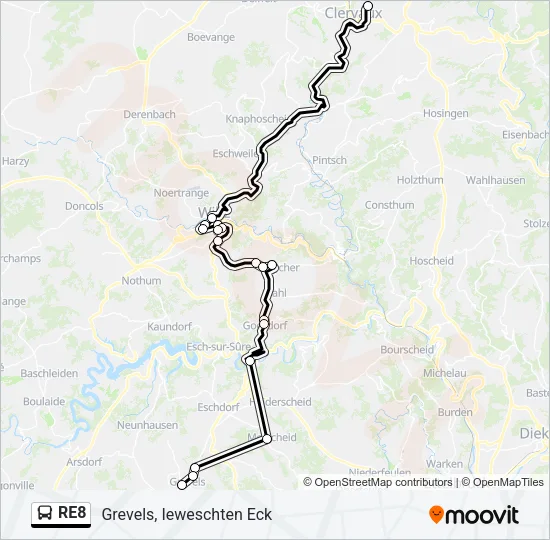 RE8 Bus Line Map
