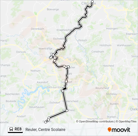 RE8 Bus Line Map