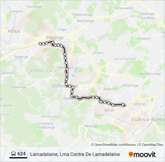 624 Bus Line Map