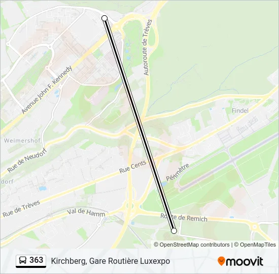 363 Bus Line Map